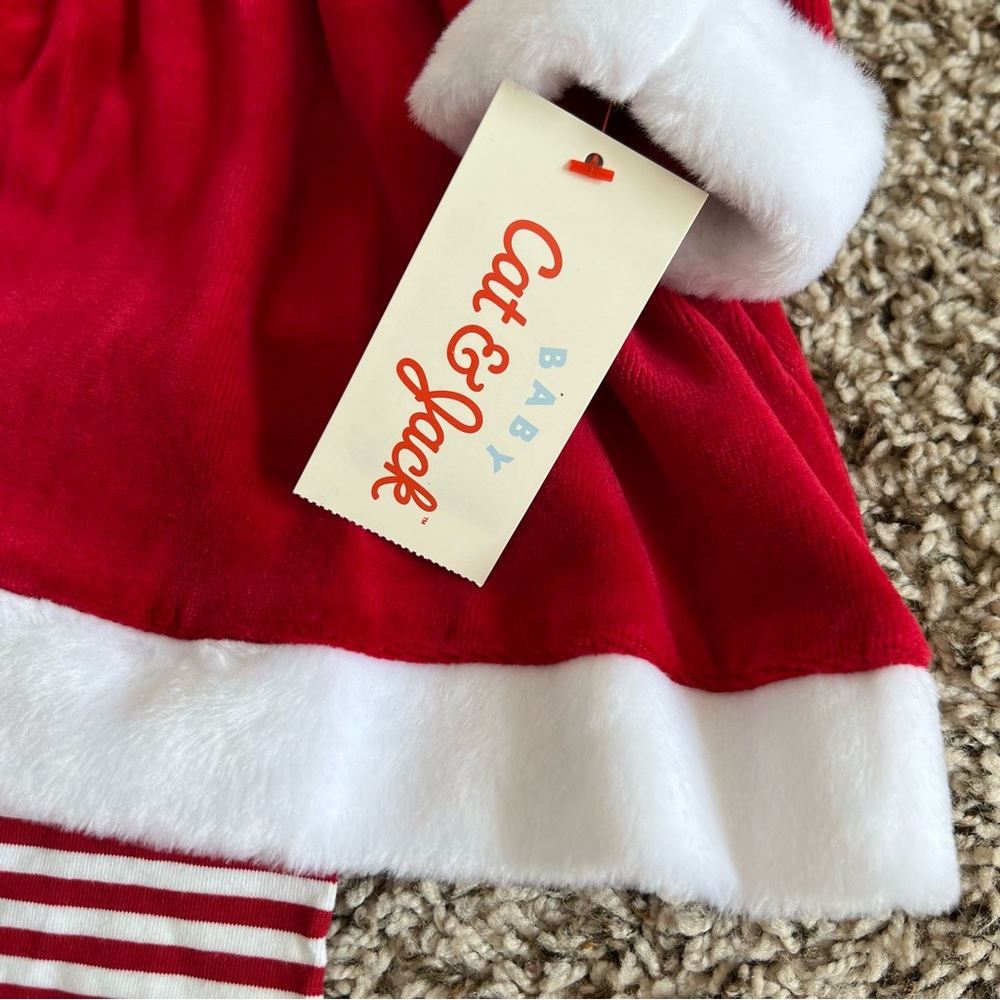 Cat & Jack Red Christmas 2 piece outfit. Size 3-6 months. Top and pants. NWT - Picture 5 of 9